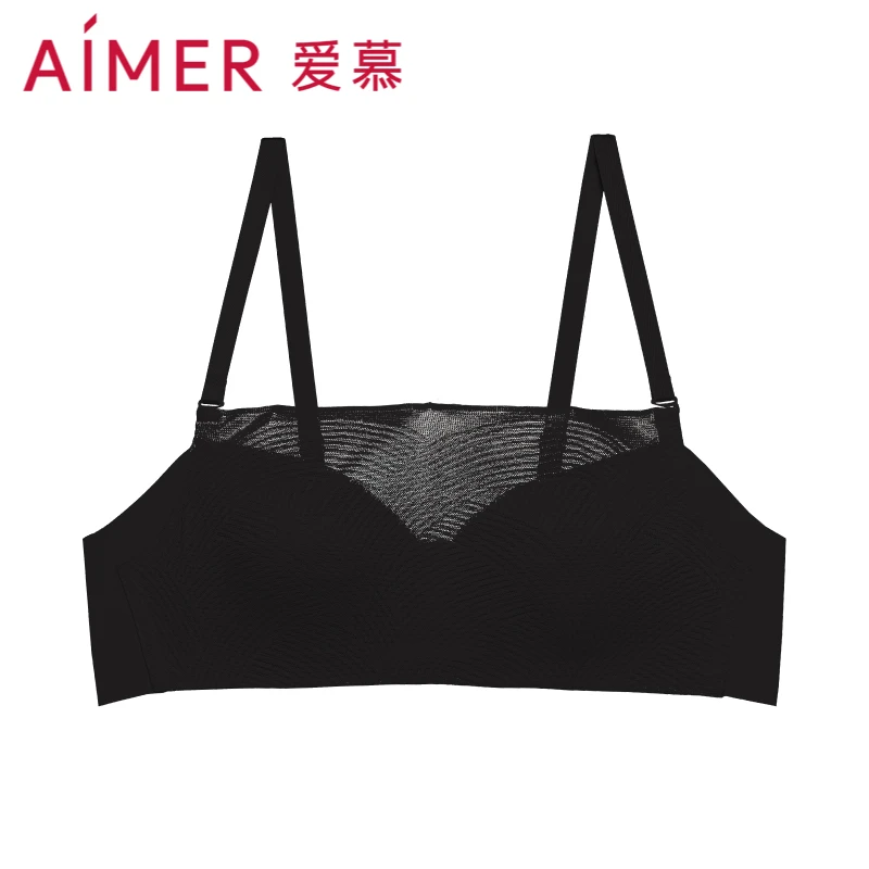 AIMER/爱慕20SS洞力装3/4软托无纺布大罩杯防走光抹胸AM154121