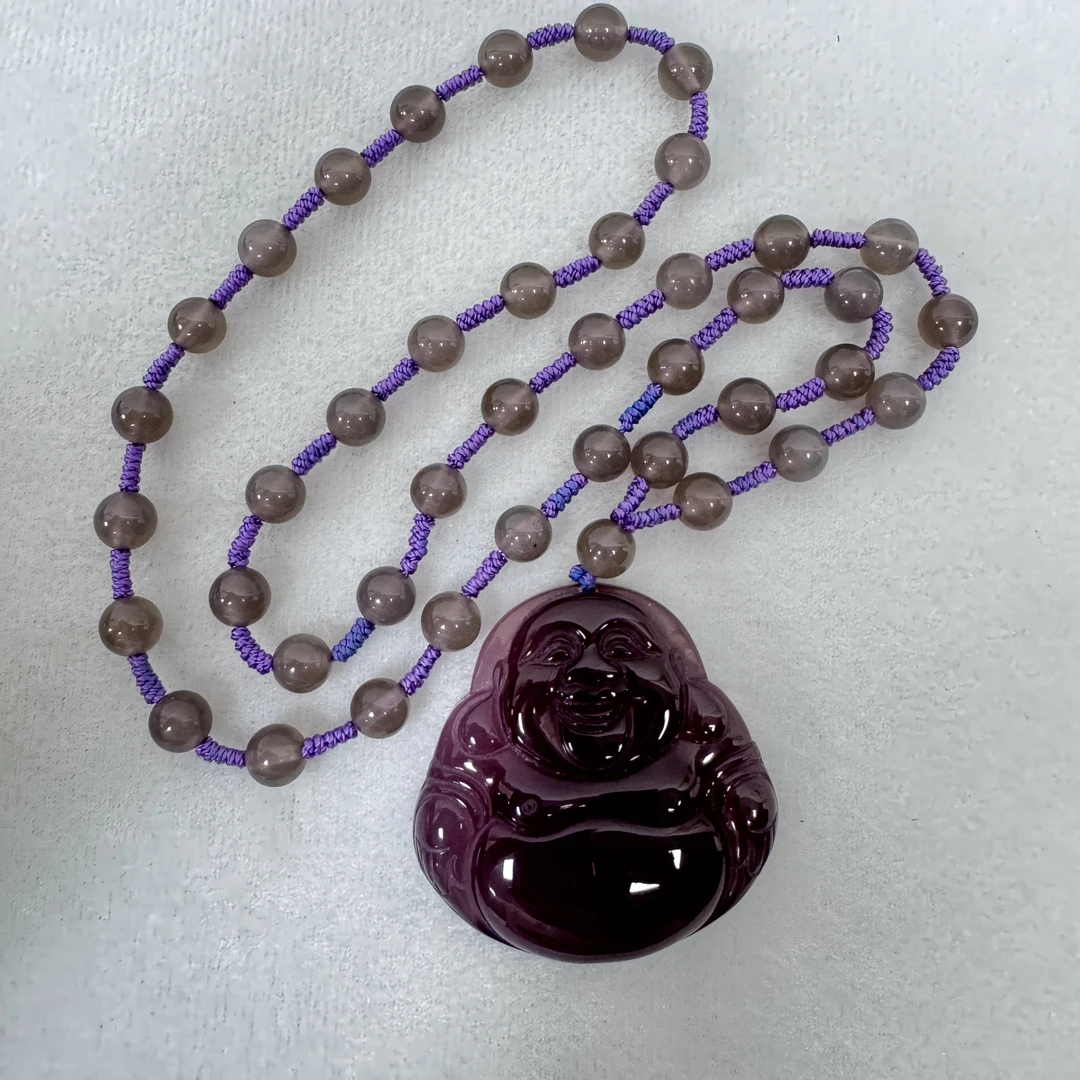 （三金珠宝）经典典藏紫玉玉髓佛公