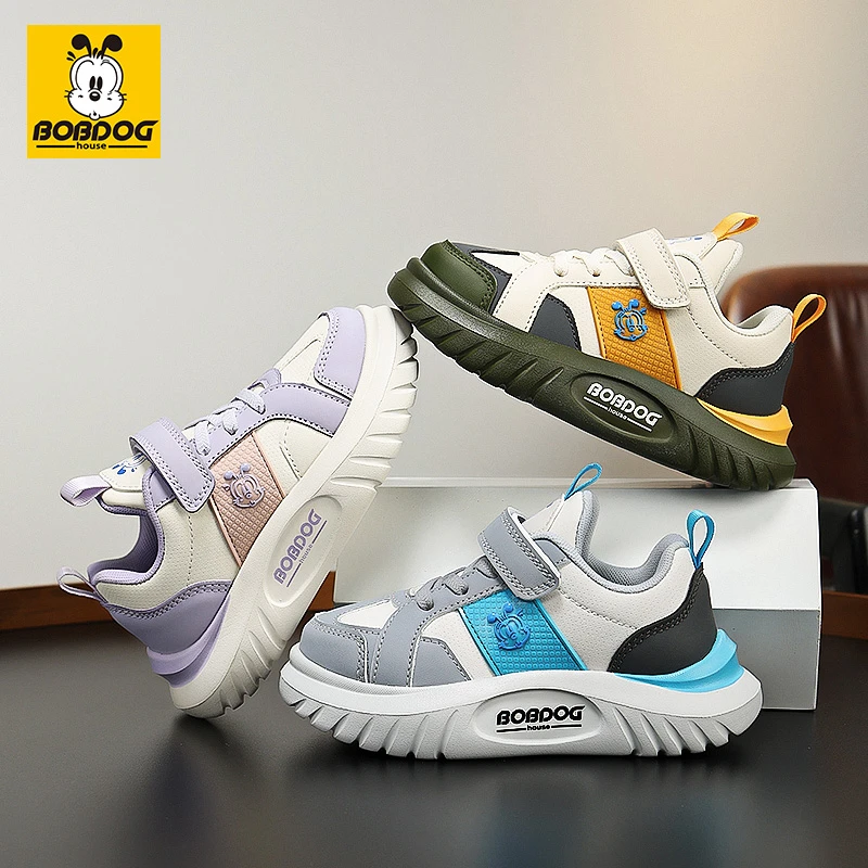 BOBDOGHOUSE男童鞋2024秋季新款防滑女童运动中大童鞋