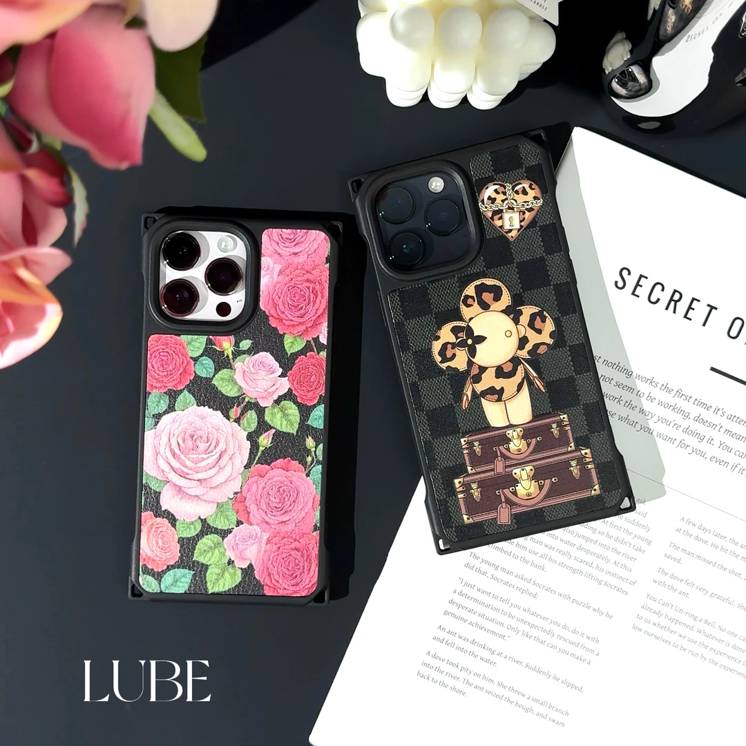 【硬箱vvan】高定四角皮质手机壳适用于iPhone15promax/14/13