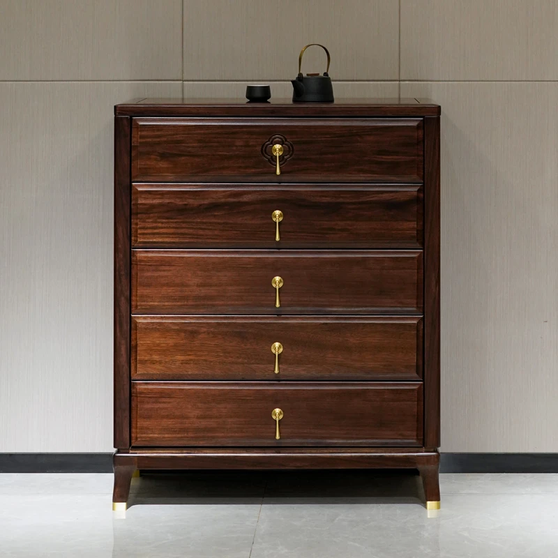 半墨全实木新中式五斗柜储物柜衣柜杂物分类柜卧室多功能边柜斗橱