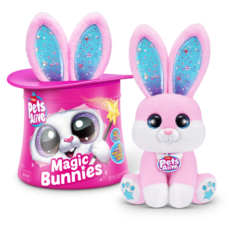 ZURU佩特宠物魔法邦尼兔女孩子生日礼物惊喜盲盒公仔兔子毛绒玩具