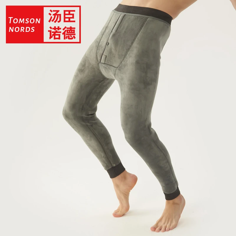 男士加绒加厚保暖裤修身束脚秋冬抗寒打底裤棉毛裤冬季大码弹力
