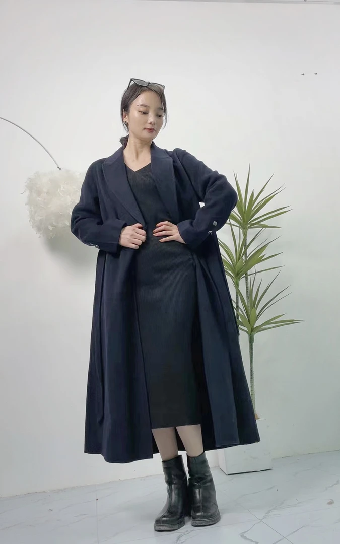 双面10山羊绒影儿同款显瘦显高秋冬简约气质百搭