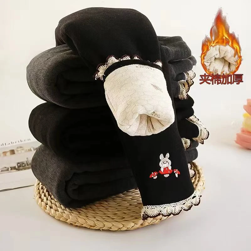 儿童棉花高腰棉裤男女童打底棉裤外中小童夹棉花加厚宝宝棉裤