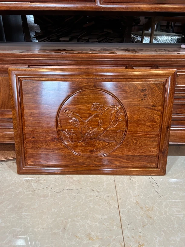 刺猬生漆 松鹤挂匾 68.6×48