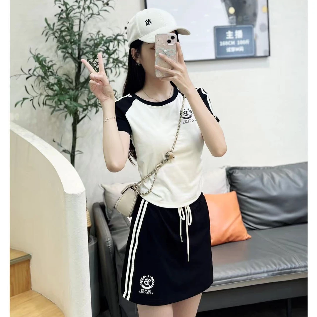 碧高小个子女装  简约夏季小个子显瘦洋气减龄舒适分体两件套裙