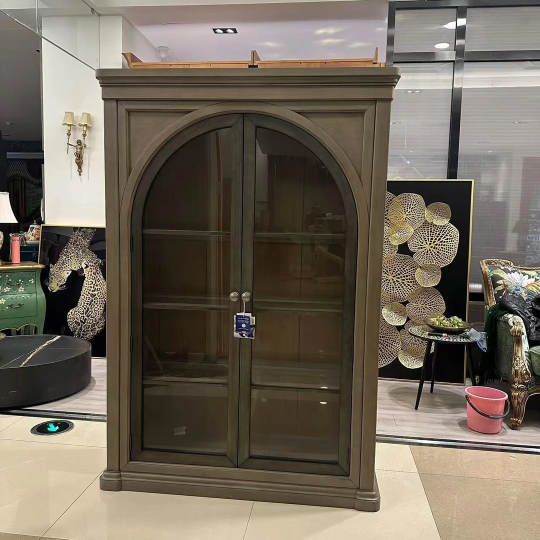 【欧美外单】750-892 书柜 1346*483*1981 北美核桃木+MDF+夹板美式