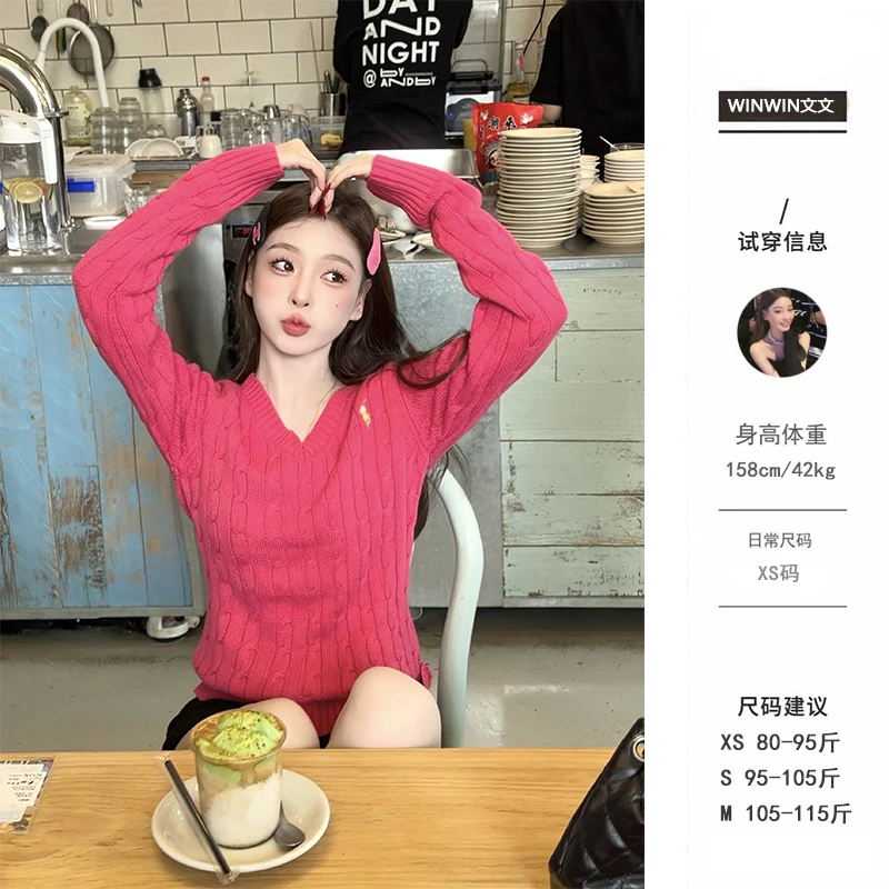 大琪琪●【小马私服】 时尚V领针织毛衣气质减龄百搭WWQ4MY5996