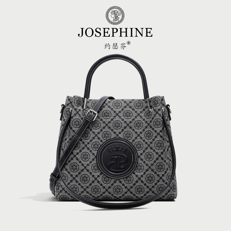 【Josephine/约瑟芬】轻奢时尚女士黑色单肩手提包5250