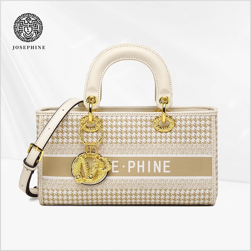 【Josephine/约瑟芬】单肩百搭轻奢手拎包时尚戴妃包白色气质高奢