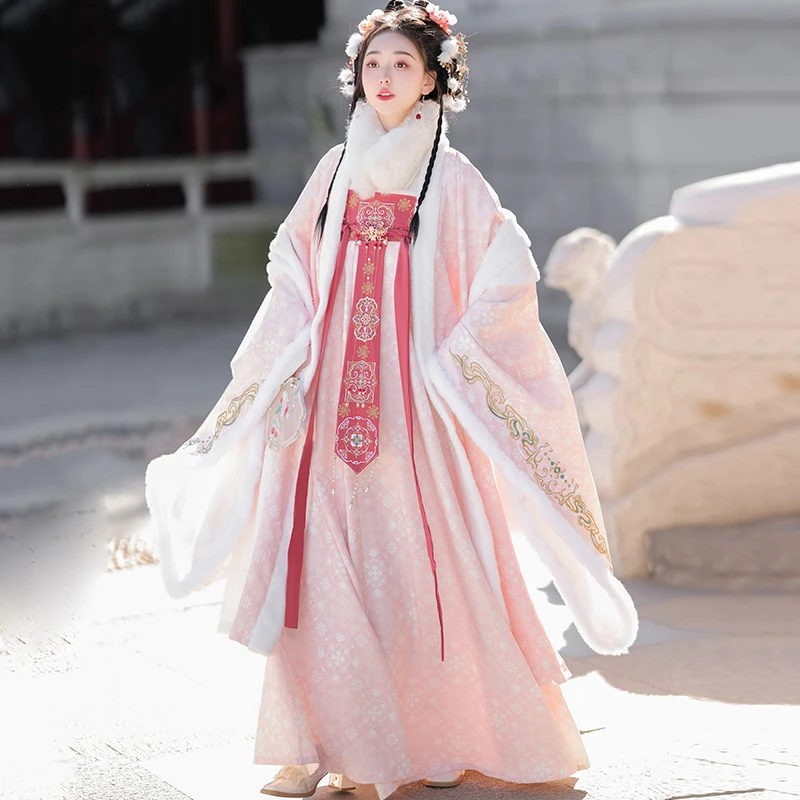 未央宫【长公主】汉服女重工刺绣加绒加厚大袖衫唐风齐胸八破裙冬季