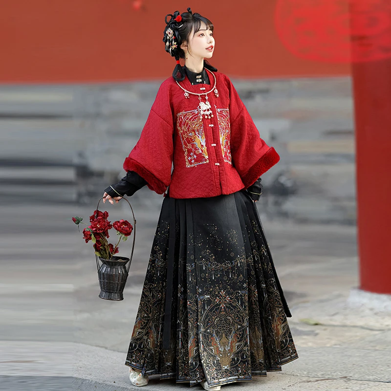 未央宫【琉璃照龙】明制汉服女加绒中国风原创织金妆花马面裙冬新款