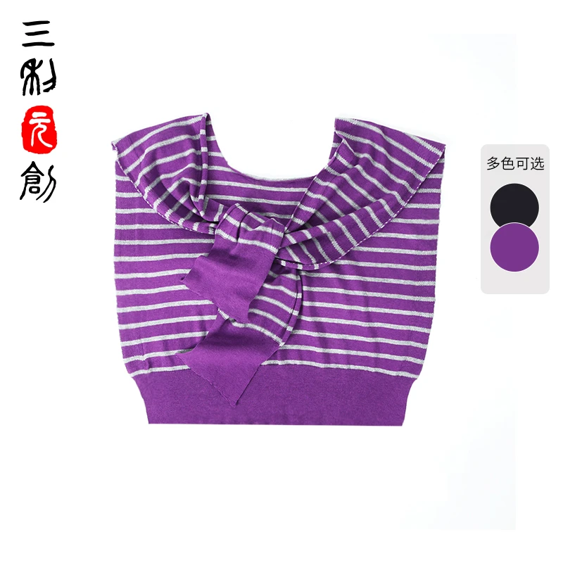 三利元创条纹海军风披肩 加宽加大 桑蚕丝+棉 YC05