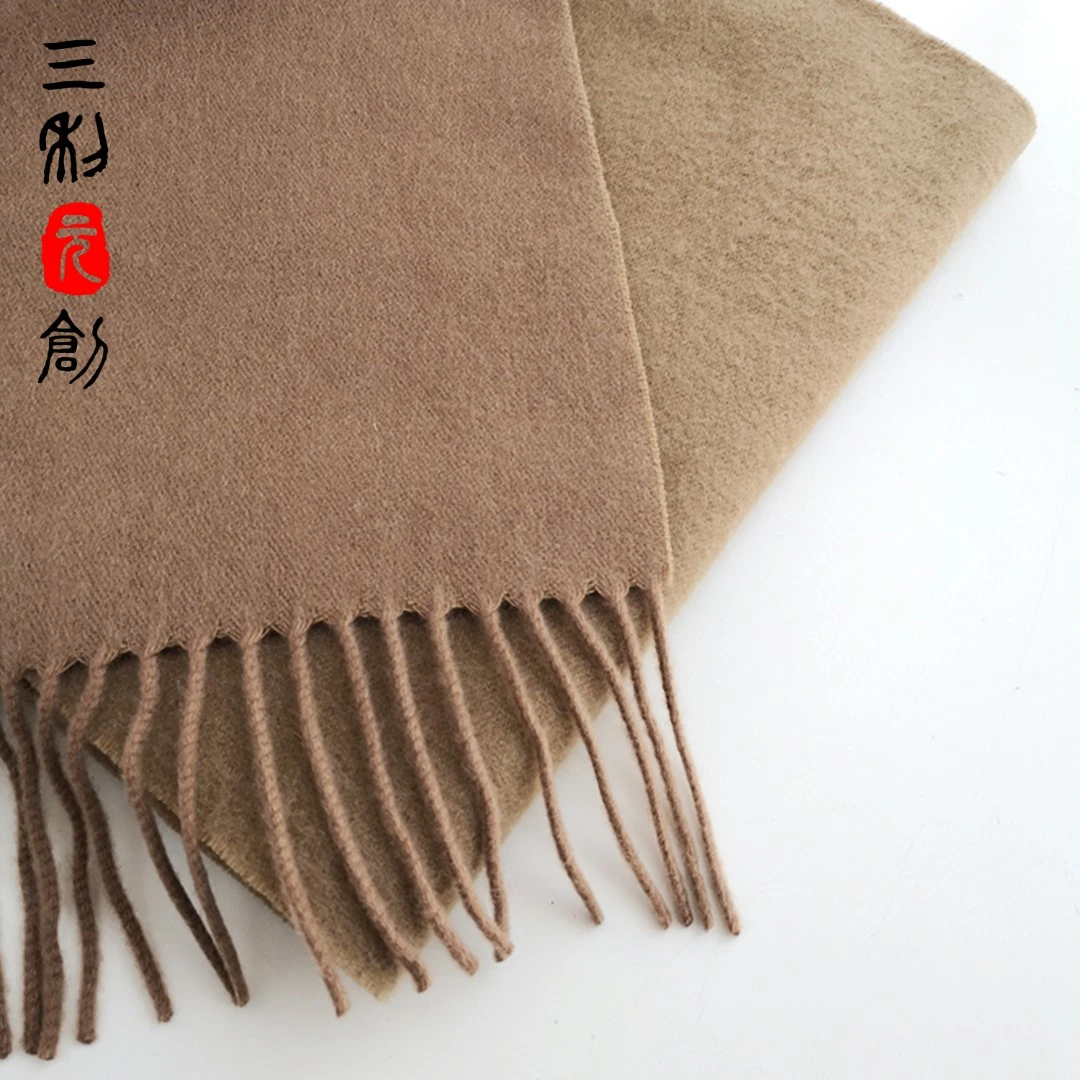 三利元创—“中性风”气质英伦风多色山羊绒休闲百搭双面围巾3223