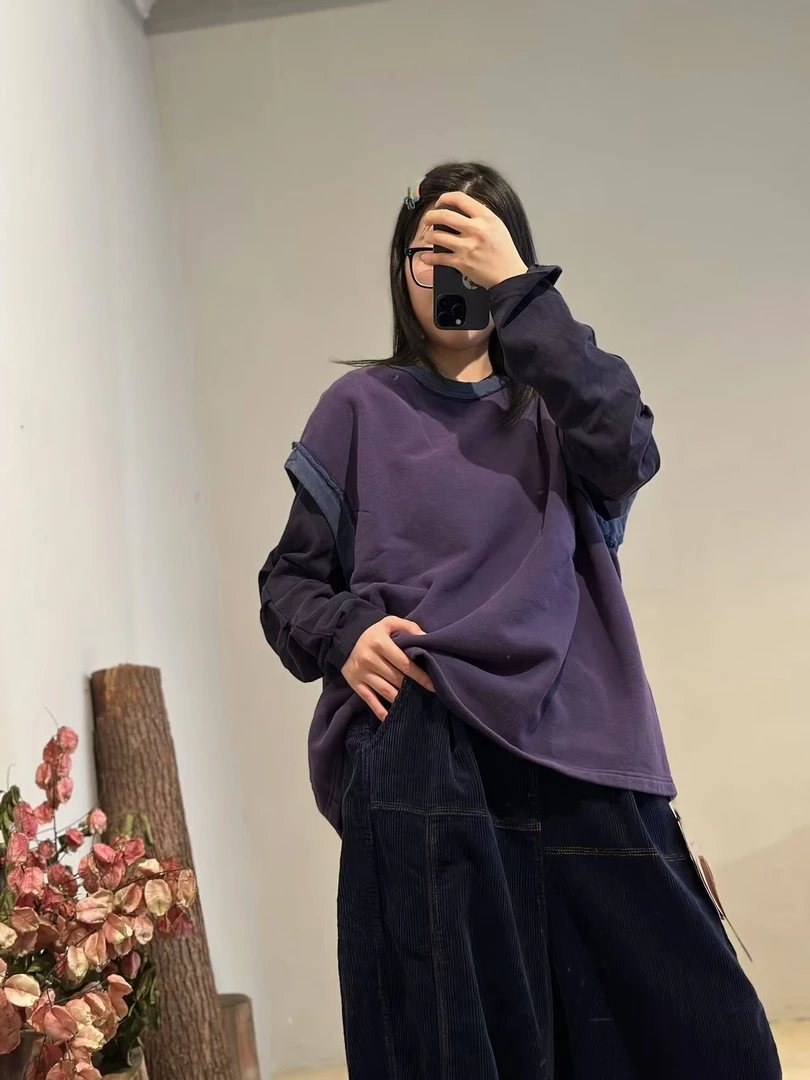 忆古朴拙240936磨毛撞色针织套头背心孤品不退换