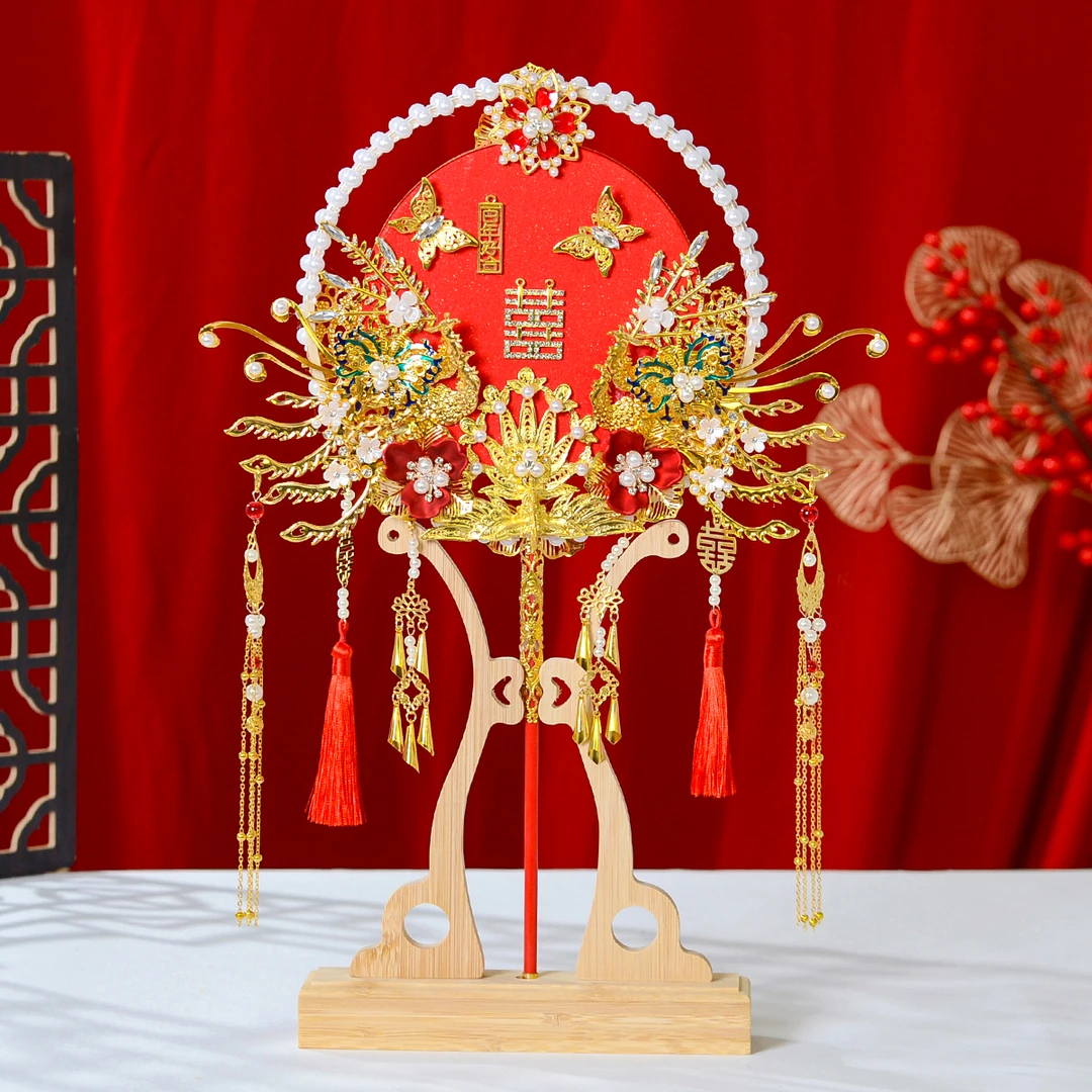 【成双成对】古风新娘结婚喜扇复古婚礼新娘团扇