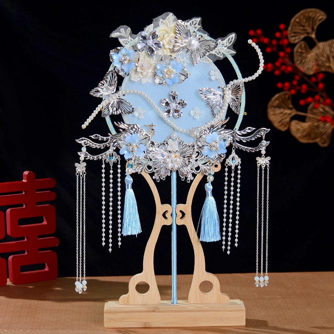 【浪漫星河】复古中式婚礼团扇婚纱礼服喜扇古风新娘手持物配饰