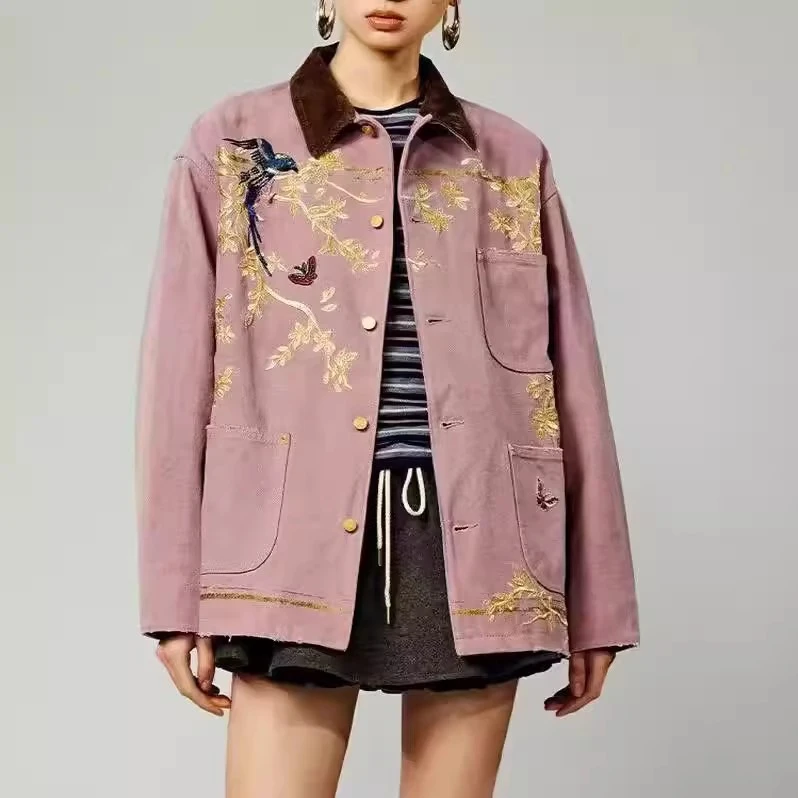 设计师品牌~2024年秋季新款上衣「天真的岁月」百搭帆布工装外套