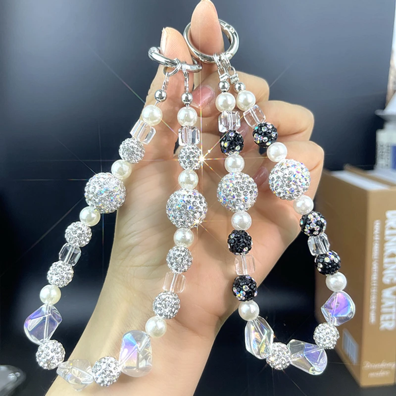 轻奢闪钻手机链条手机壳钥匙扣手腕带手提挂链包包挂饰手机链挂绳