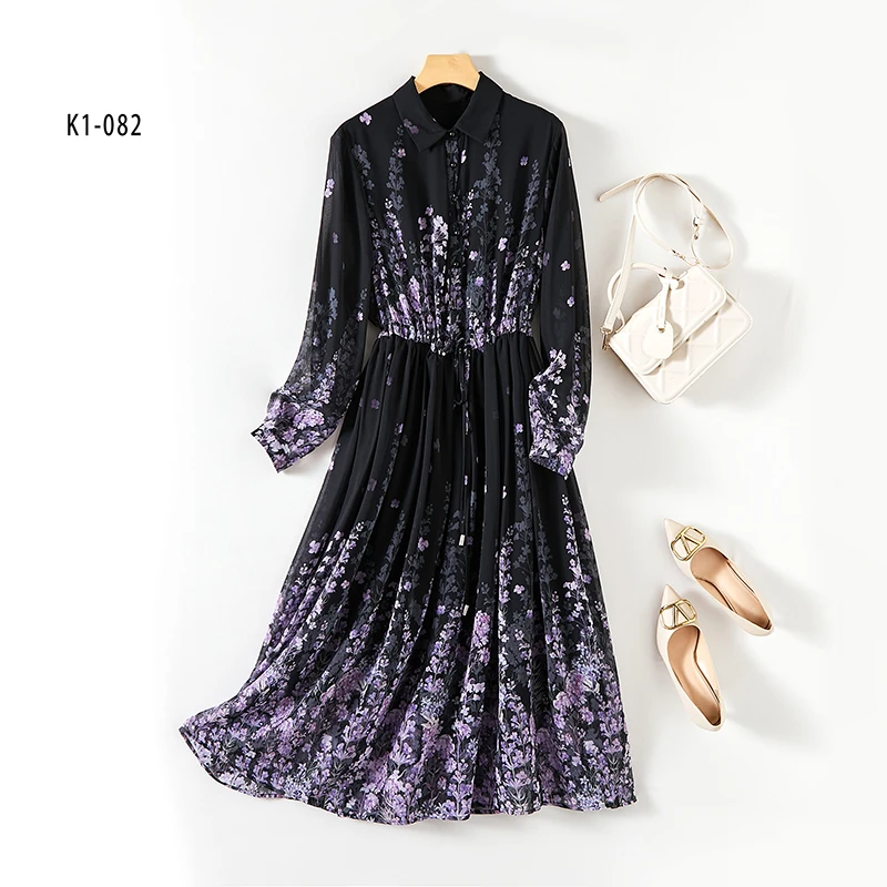 K82【福星高照】气质高雅连衣裙显瘦时尚女士简约百搭1