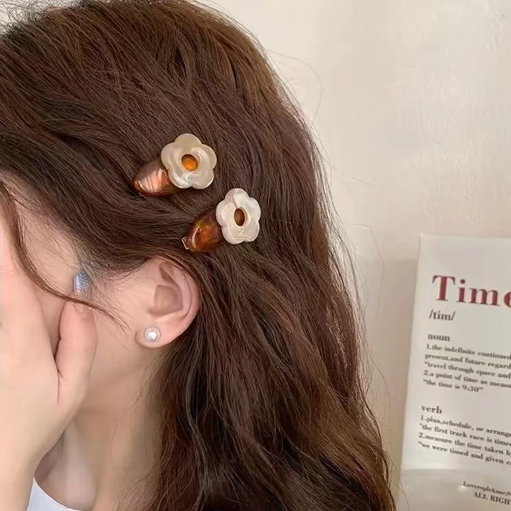 【26个】秋冬高级感醋酸亚克力侧边夹刘海夹美拉德安可拉红发夹