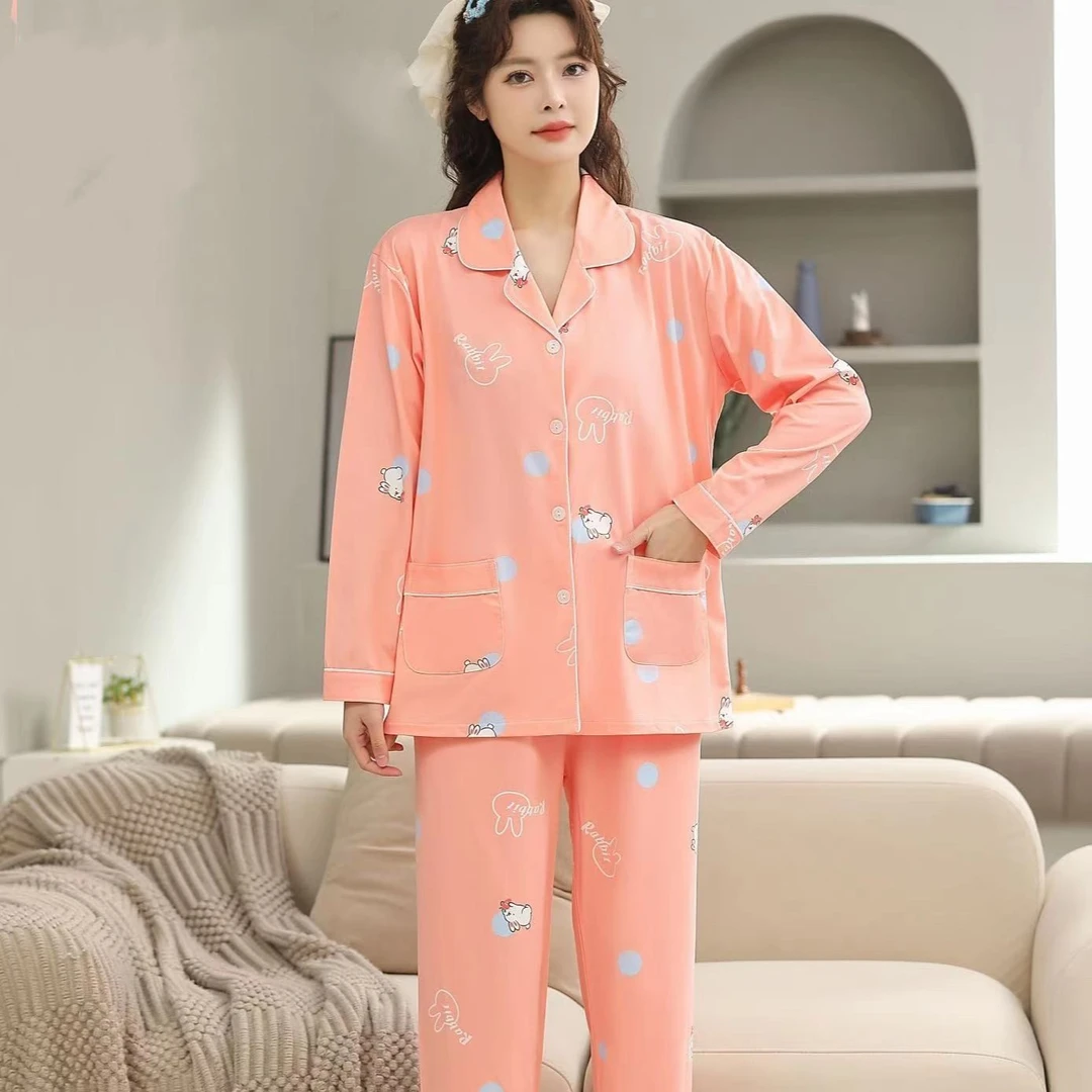 睡衣家居服套装春秋薄款夏季大码春夏秋季612