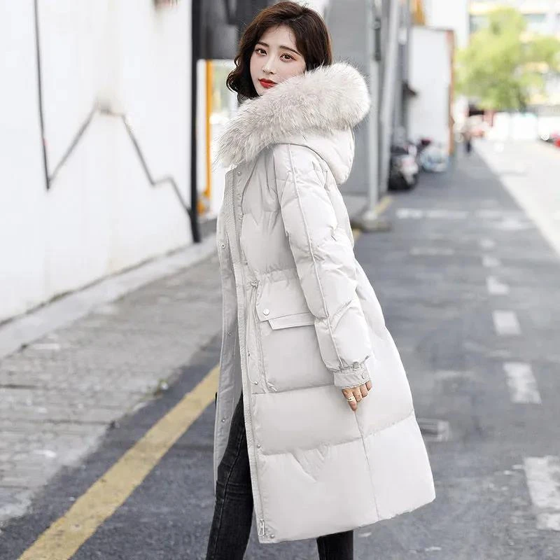 3031羽绒服女年冬季新款过膝中长款休闲时尚显瘦女大码羽绒外套