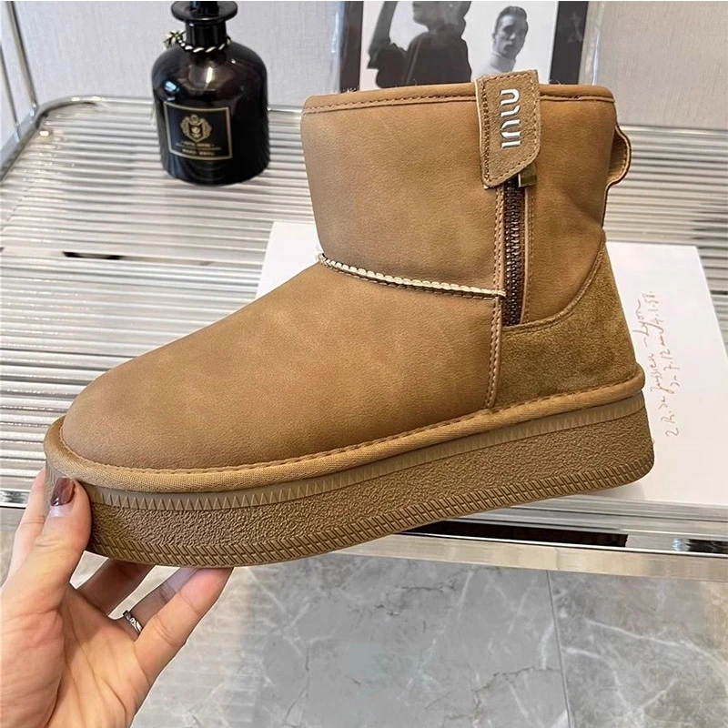 真皮厚底雪地靴女皮毛年新款冬季加绒棉鞋长筒棉靴韩版时尚保暖