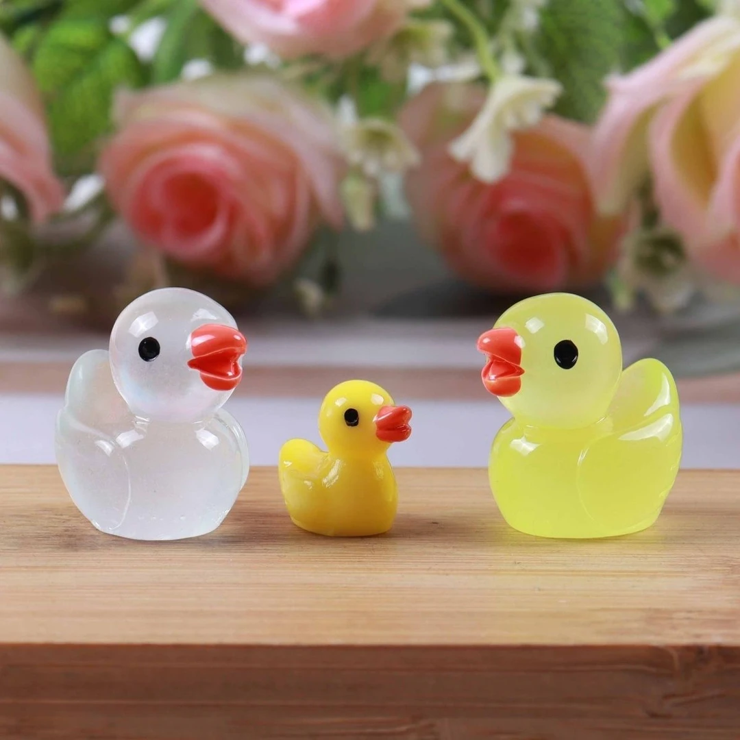 热门摆件树脂仿真微缩可爱大号多色夜光鸭子 diy桌面摆件装饰材料