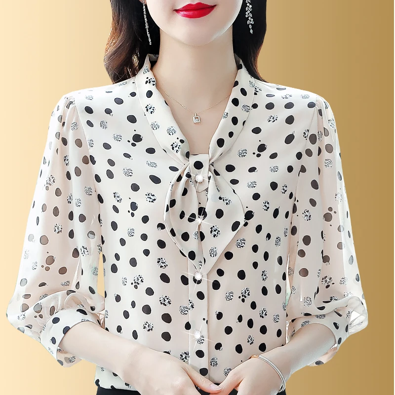 高档衬衫女七分袖2025夏新款时尚百搭上衣小衫遮肚子妈妈装雪纺衫
