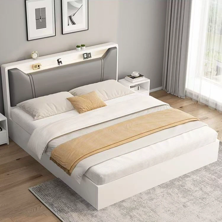 【包安装】实木床现代简约1.5米床双人床家用主卧1.8实木床床架出租