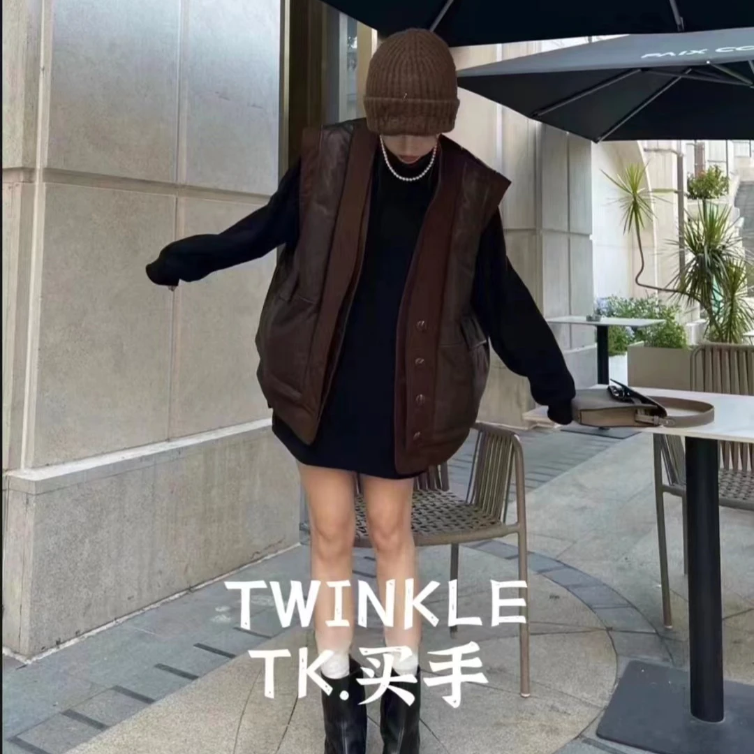 【TWINKLE】秋冬新款大V领减龄马甲