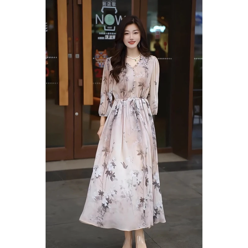 【白羽落苏】山有木兮 木有枝 2024国风 长款显瘦遮肉连衣裙