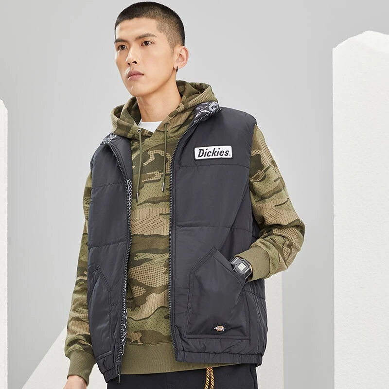 Dickies棉服马甲 双面穿棉马甲工装Logo印花 棉背心马甲外套