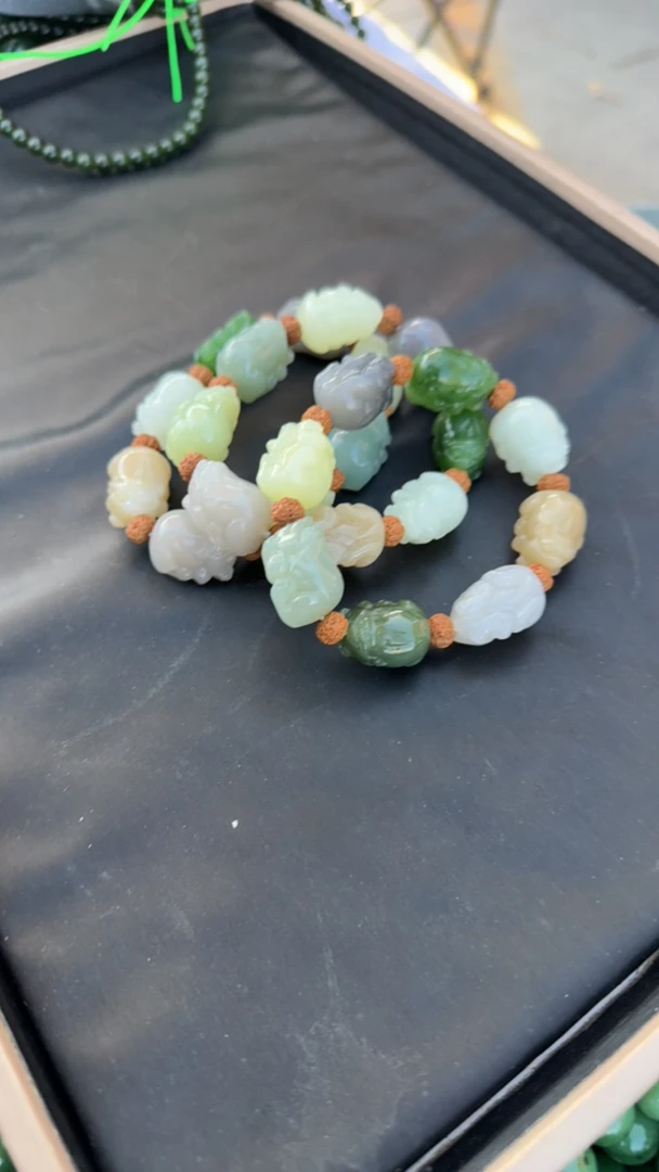 和田玉貔貅手串多样性发货拍一发一