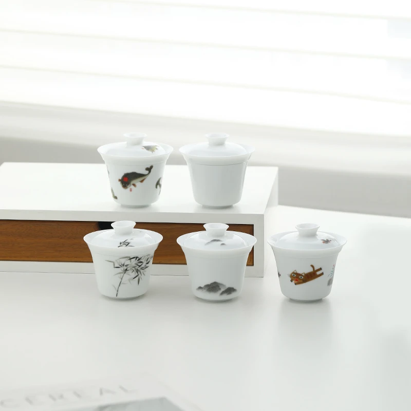 且说甜白旅行茶具户外旅游家用白瓷便携式快客杯套装陶瓷泡茶茶杯