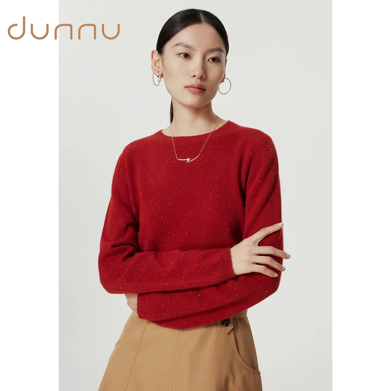 dunnu敦奴低圆领毛衣长袖时尚休闲百搭秋冬针织衫热力感FS572105