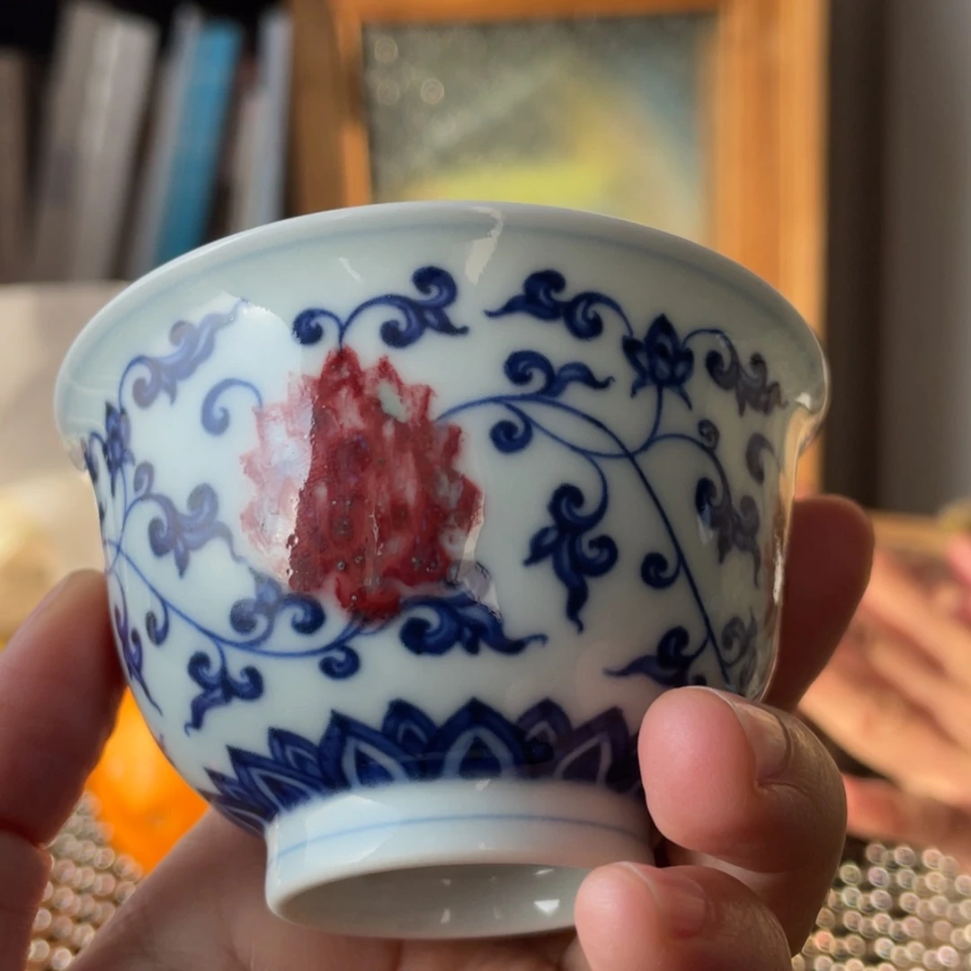 【闪购商品】瓷杯?***巴釉里红