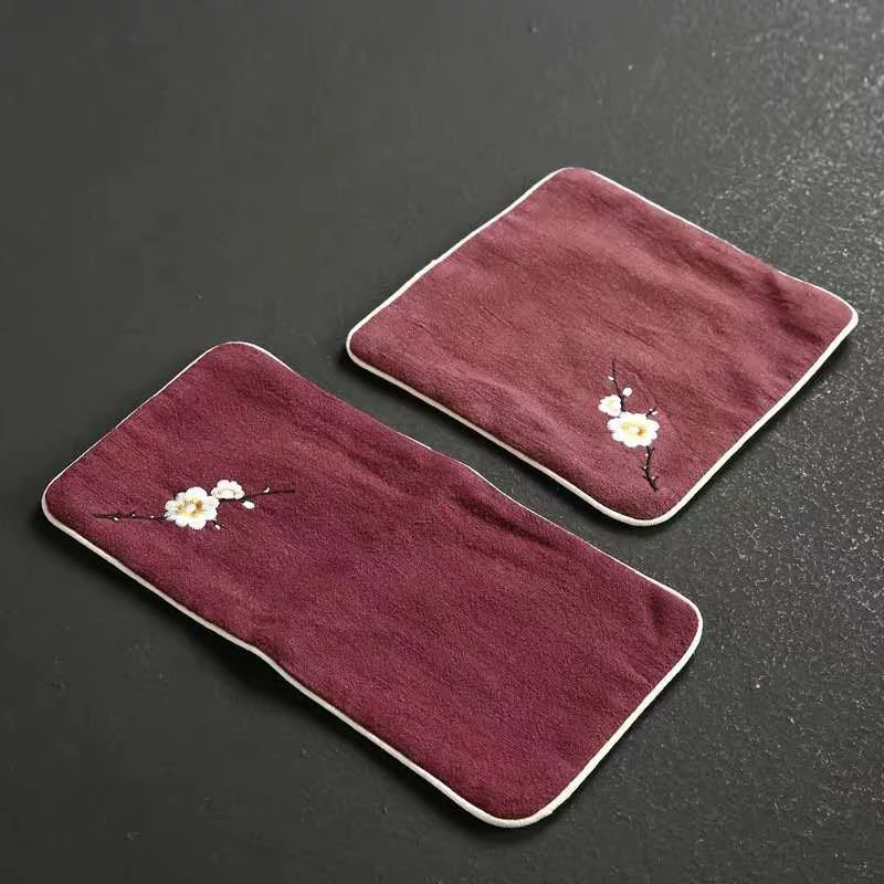 刺绣茶布茶巾吸水加厚棉麻茶垫壶垫干泡小茶席功夫禅意手绘抹布