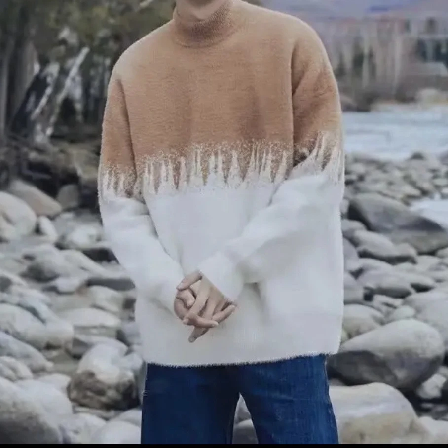 （601-800）秋冬男士宽松休闲百搭加厚保暖毛衣