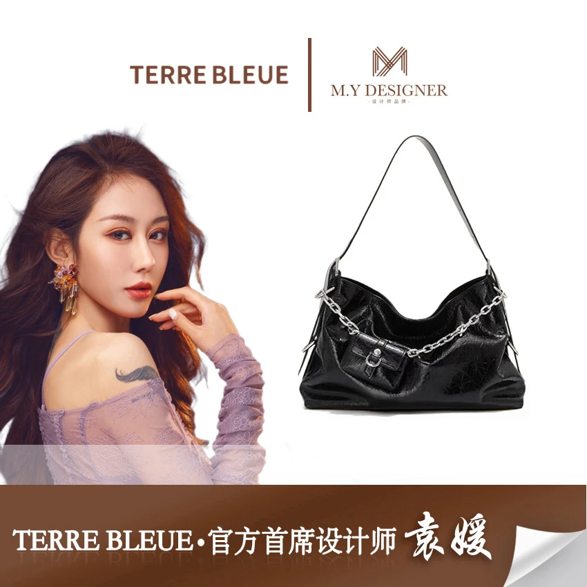 TERREBLEUE【袁媛设计师款】时尚女包潮流单肩斜挎包女888
