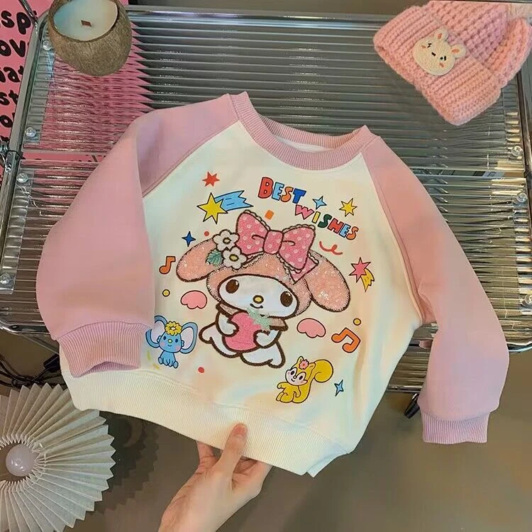 春秋新款儿童卫衣女童长袖卫衣女宝卡通刺绣上衣洋气时尚中小童装