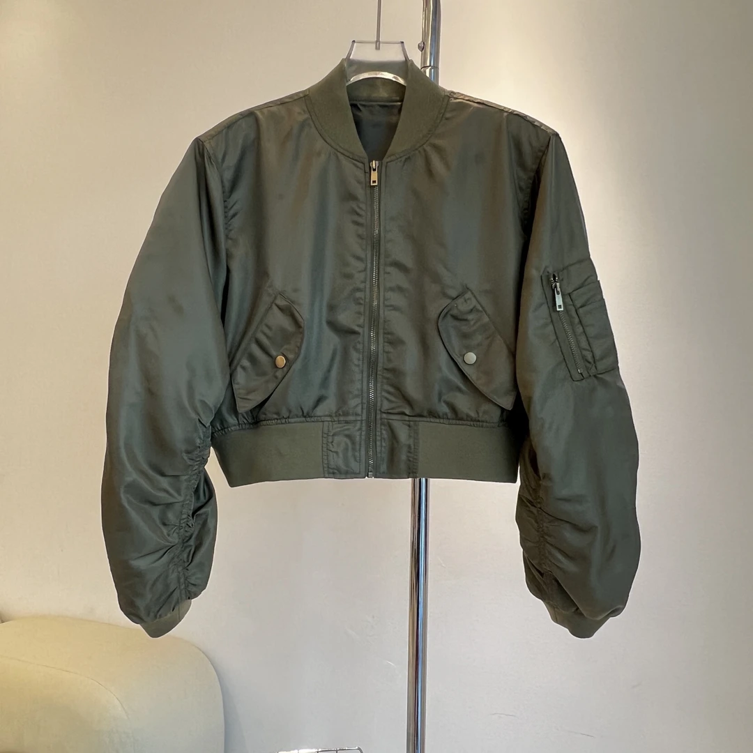 [YE HAN]｜月半小外套女短款棒球服新款韩版宽松夹克开衫休闲上衣