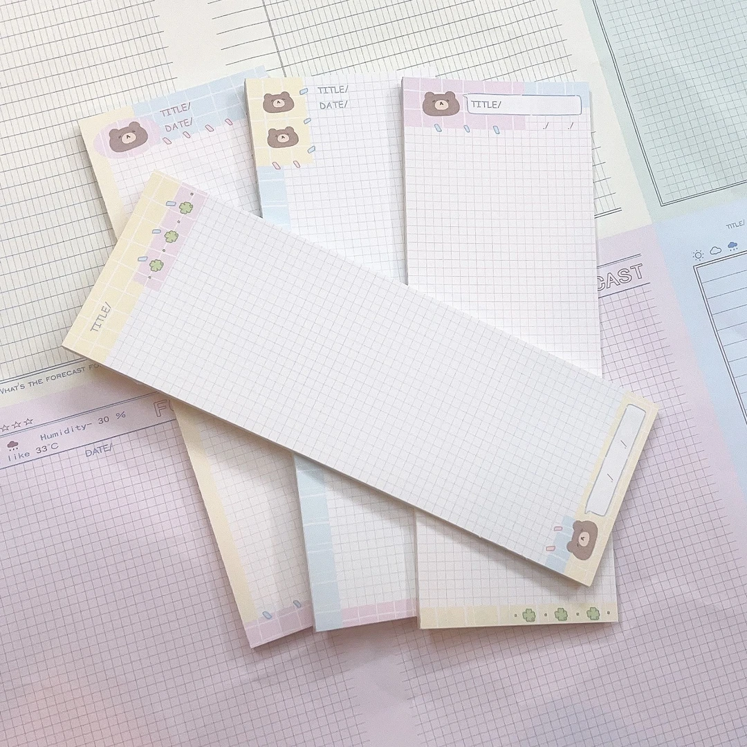 【书慧文具】B5-小熊half 侧翻可爱小熊拍纸本40张120克双面印