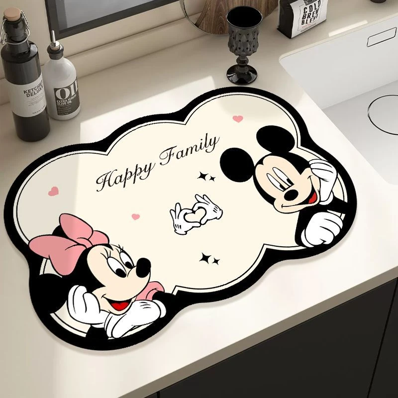 米奇咖啡机厨房台面沥水垫吸水垫杯垫餐桌防滑垫碗盘茶桌保护垫子