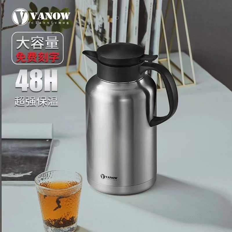 Vanow保温水壶家用耐高温316不锈钢大容量便携暖水壶2.2l升