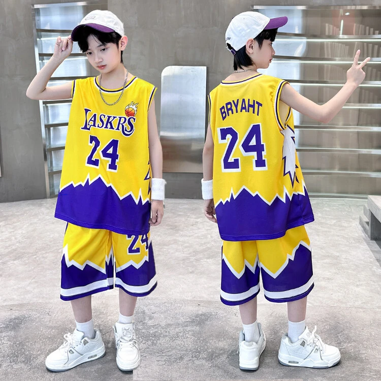 男童夏款速干篮球服背心套装2024新款中大童运动背心套装两件套