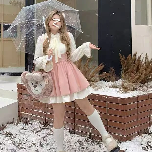 婷婷子【天鹅湖】大码拼接宽松荷叶袖连衣裙收腰洋气显瘦裙子