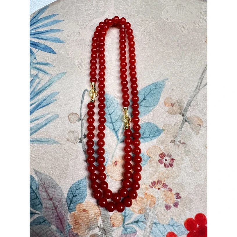A39高货南红6mm长链套装（定制款）